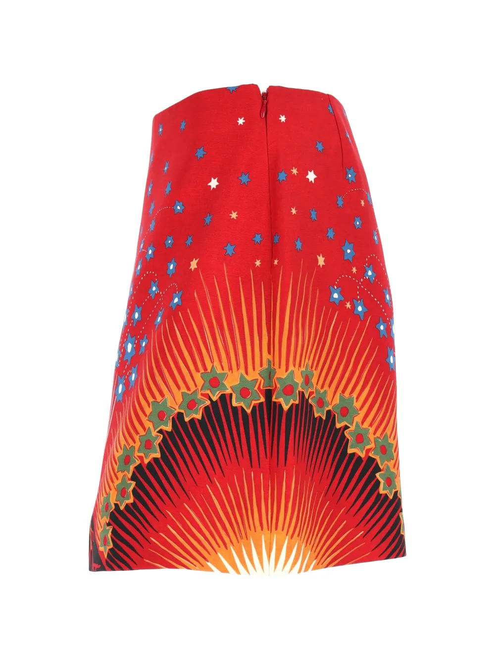 Volcano-Print A-Line Mini Skirt