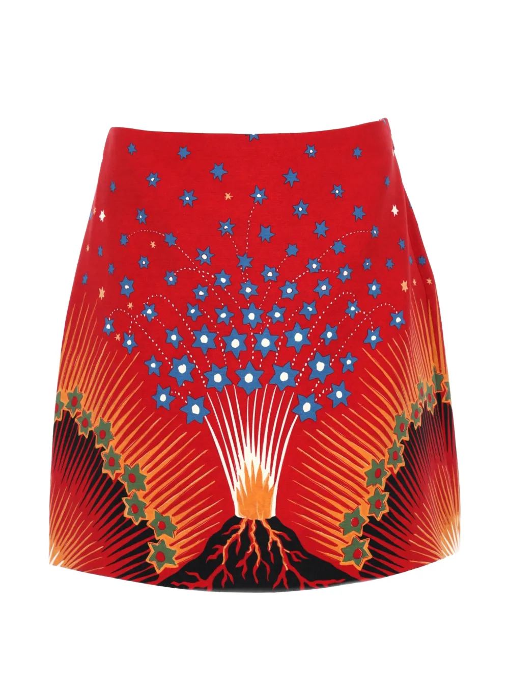 Valentino Garavani Pre-Owned Volcano-print A-line mini skirt - Rosso