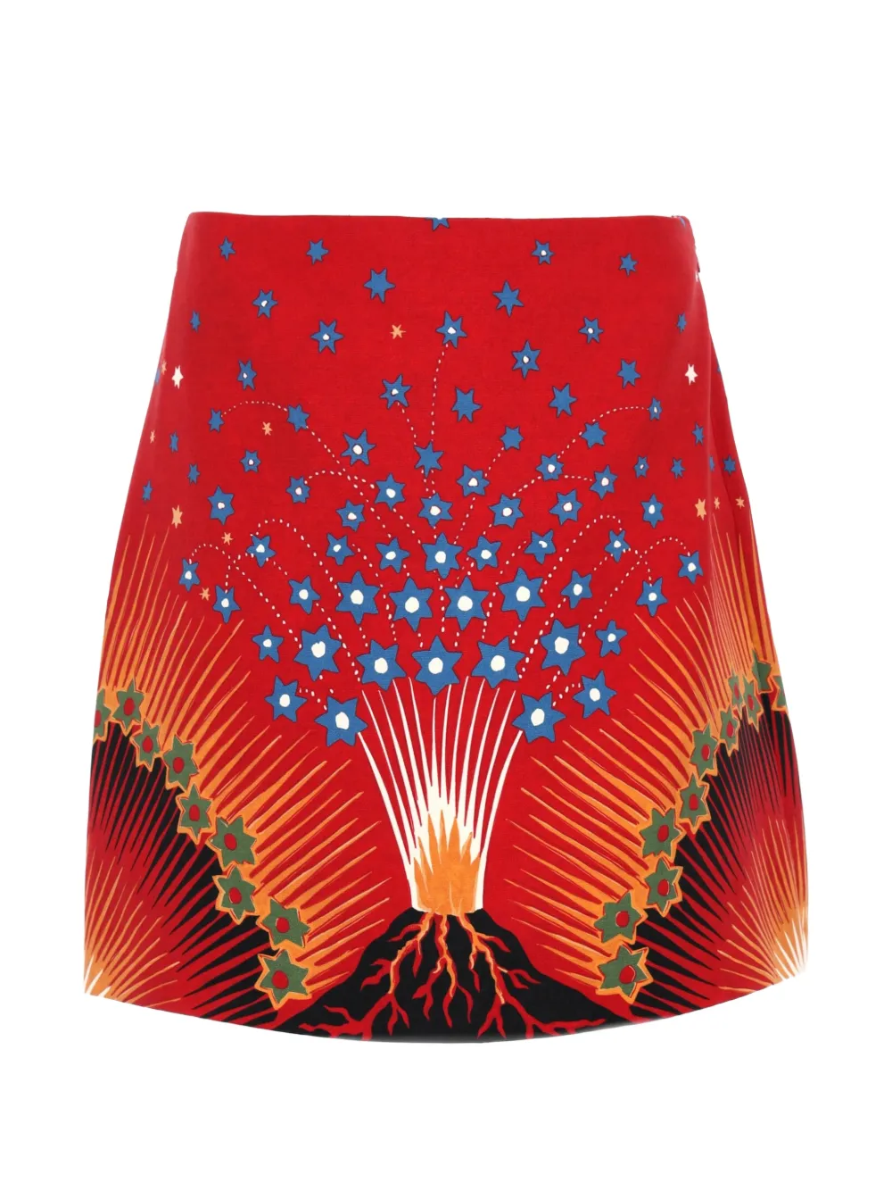 Valentino Garavani Pre-Owned Volcano-print A-line mini skirt - Rosso