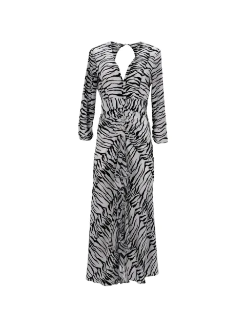 Rixo ruffled zebra-print maxi dress