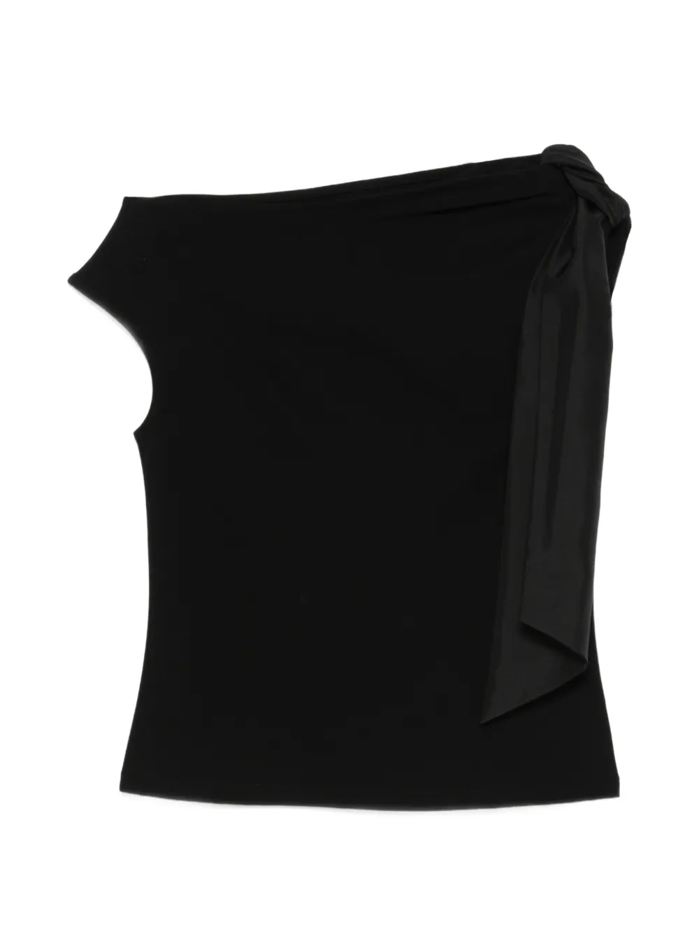 PSOPHIA bow-detail asymmetric top - Nero