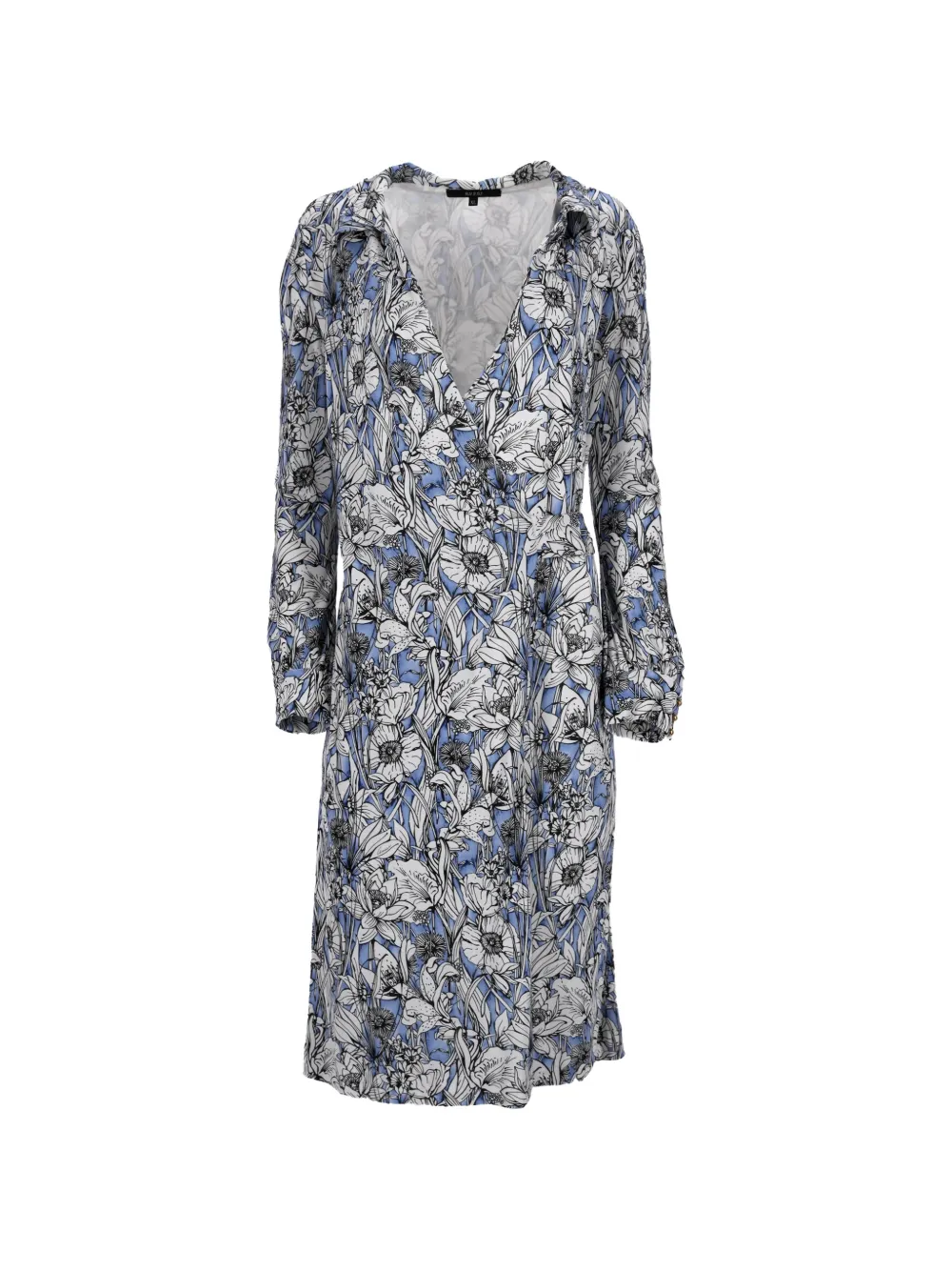 Gucci Pre-Owned floral-print wrap midi dress - Blu