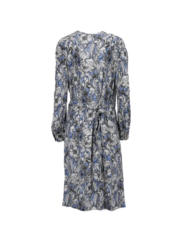 gucci blue floral dress Pre-Owned floral-print Wrap Midi | MEMORIALDAY26 Zara - Striped Midi Color:Blue Purple pearl buttons