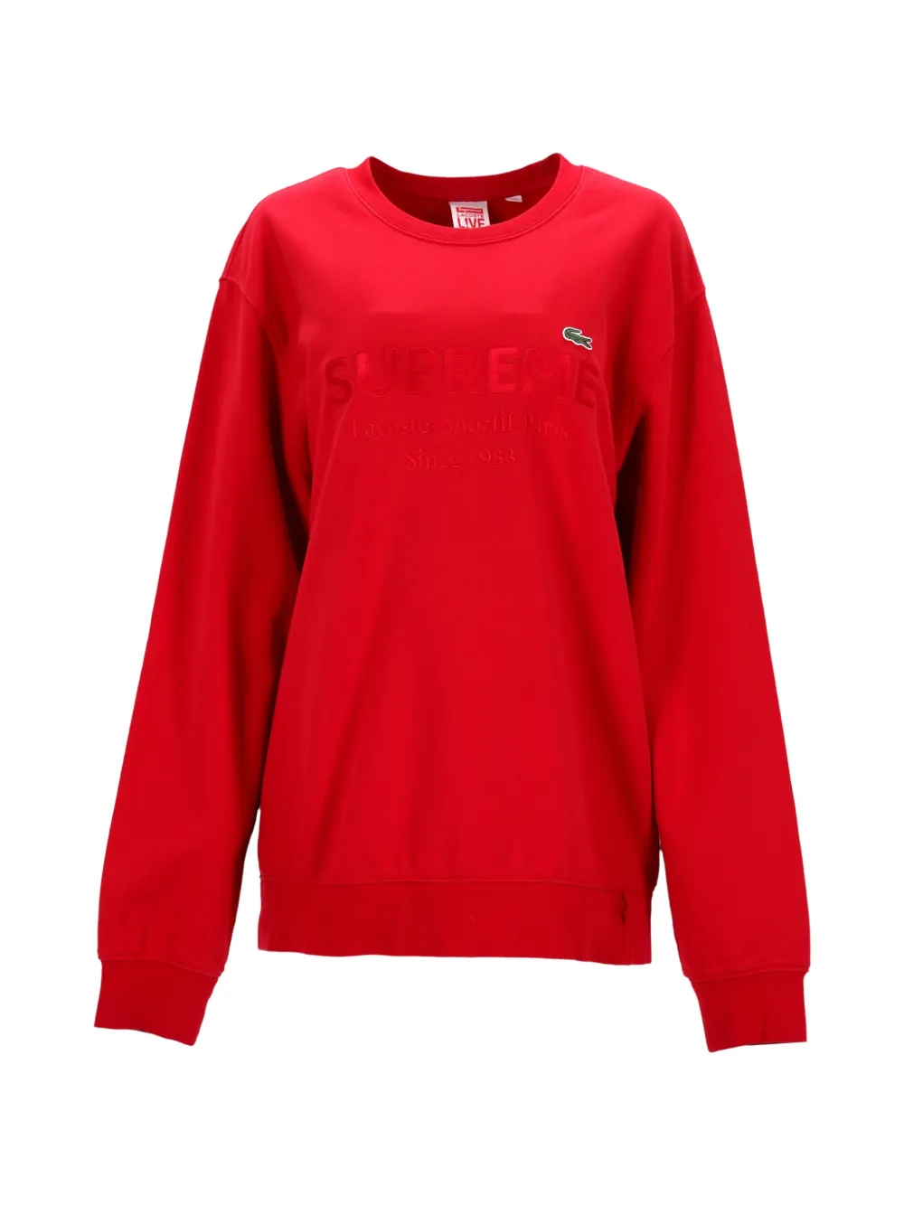 Supreme x Lacoste crew neck sweater - Rosso