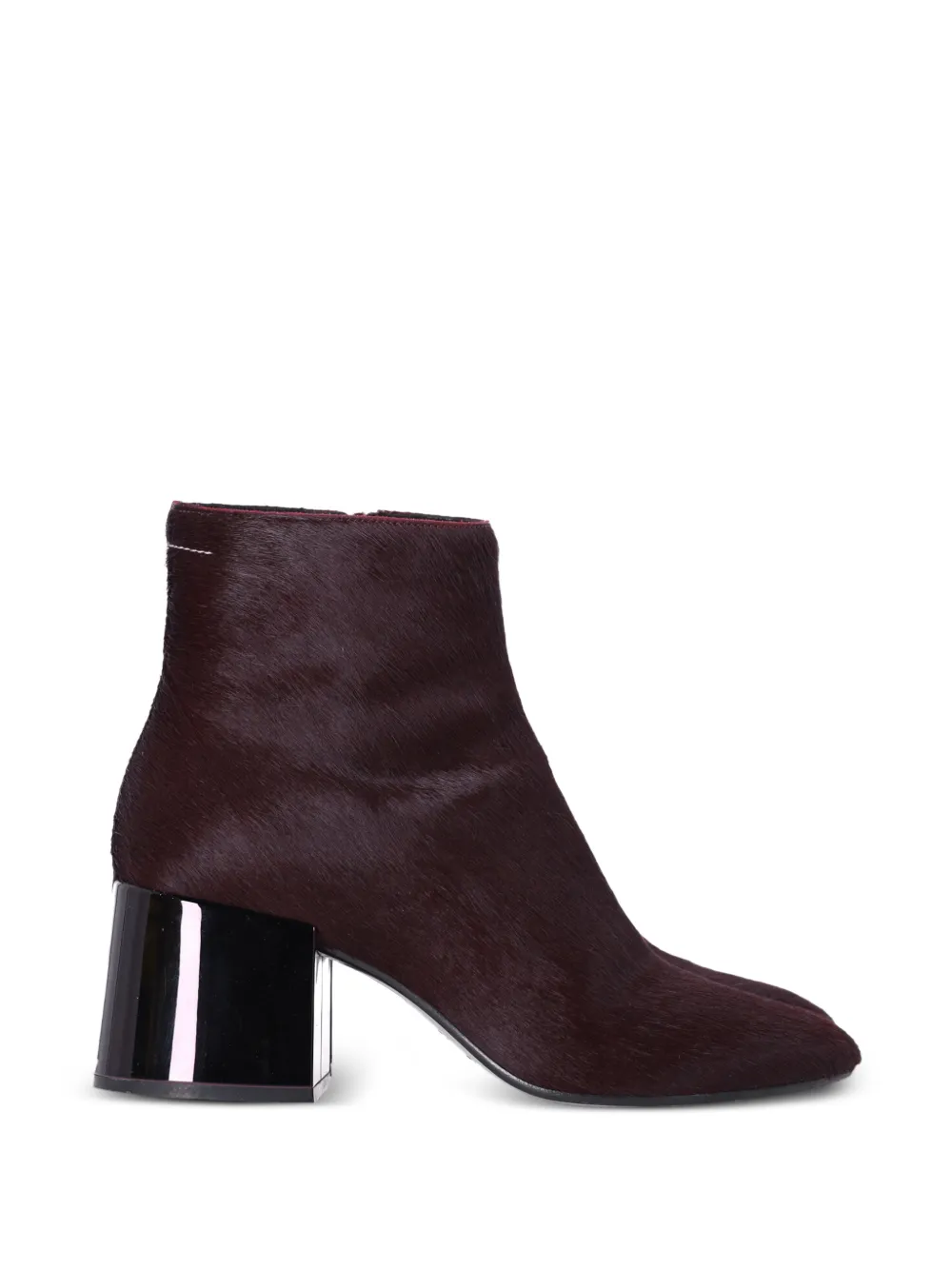Maison Margiela pony-hair block-.heel ankle boots - Braun