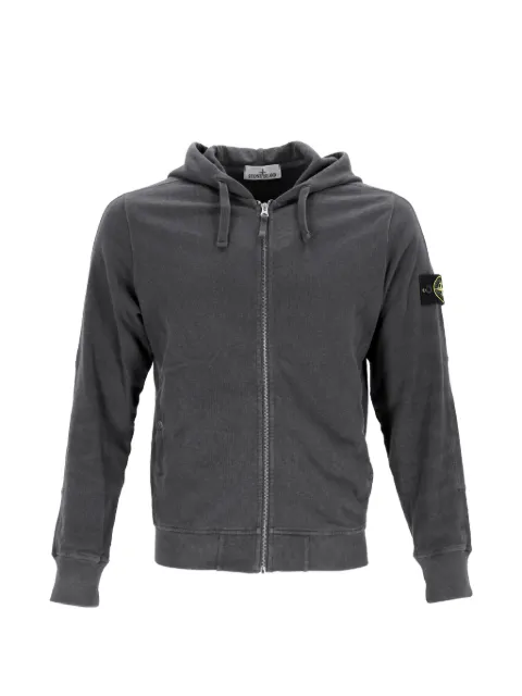 Stone Island patch zipped hoodie