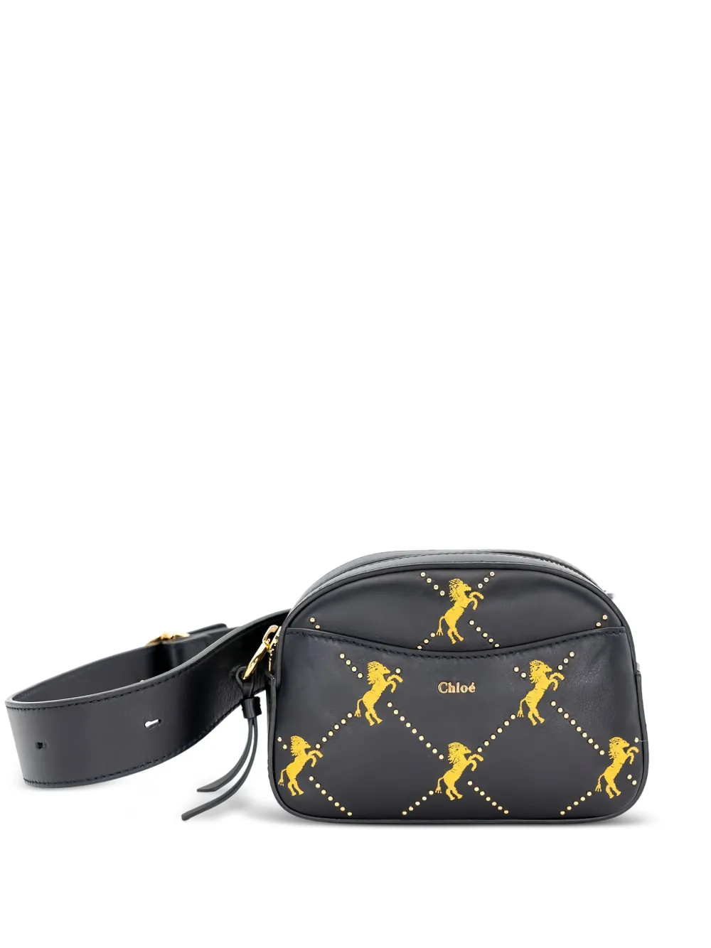 Chloé Pre-Owned horses-embroidered leather belt bag - Blu