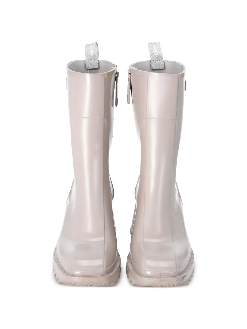  Chloé Pre-owned Betty Block-heel Rain Boots - Neutrals 