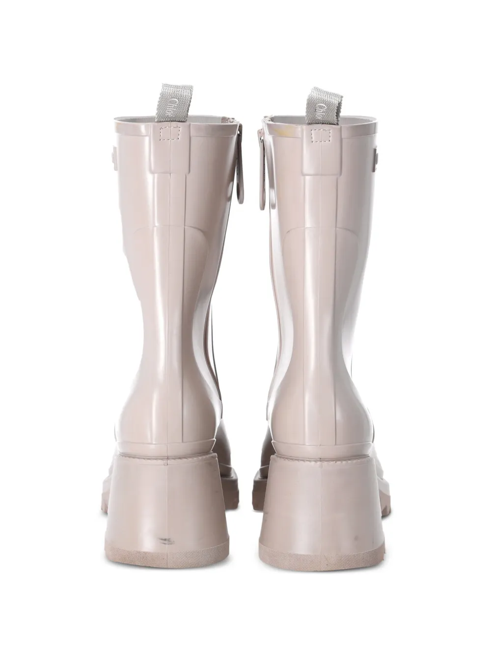  Chloé Pre-owned Betty Block-heel Rain Boots - Neutrals 