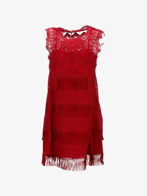 Alberta Ferretti Vintage land fringe-detail mini dress