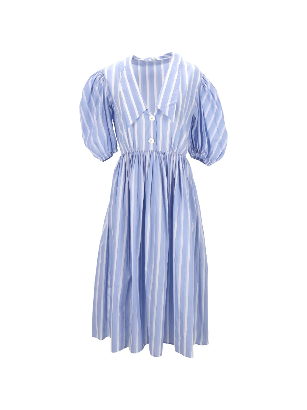 Miu Miu Pre-Owned striped midi dress - Blu
