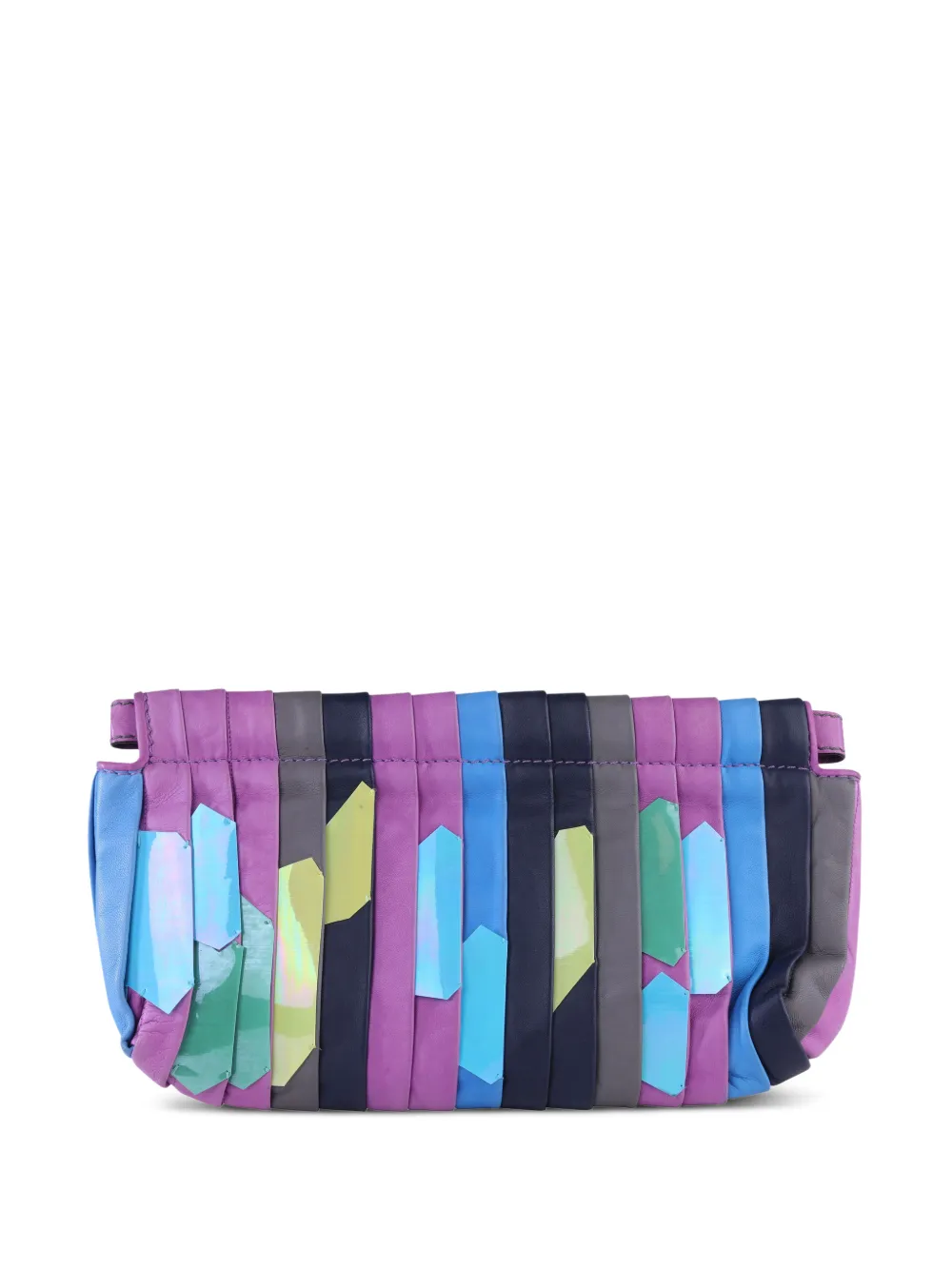 Chloé Pre-Owned leather pleated clutch - Viola