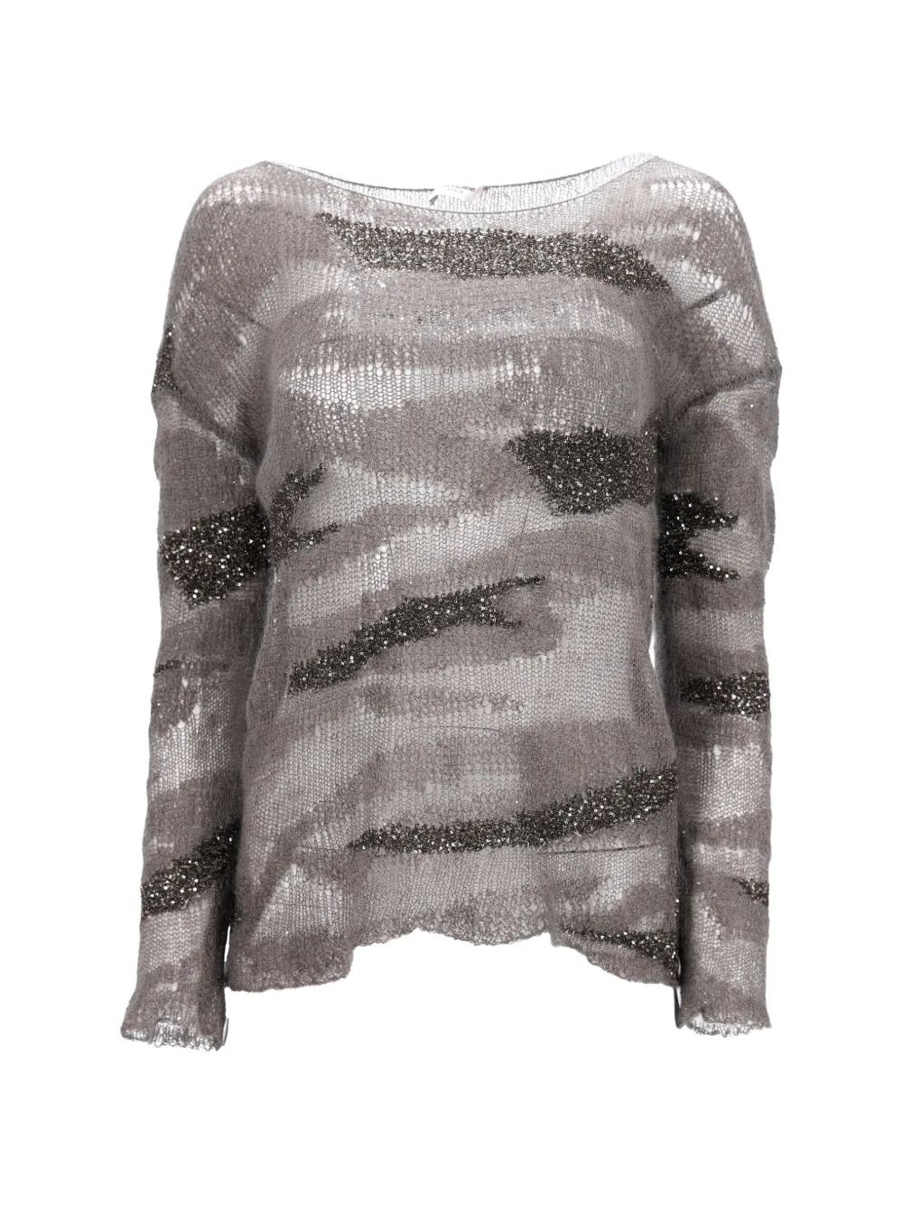Saint Laurent Pre-Owned camouflage-patterned sweater - Grau
