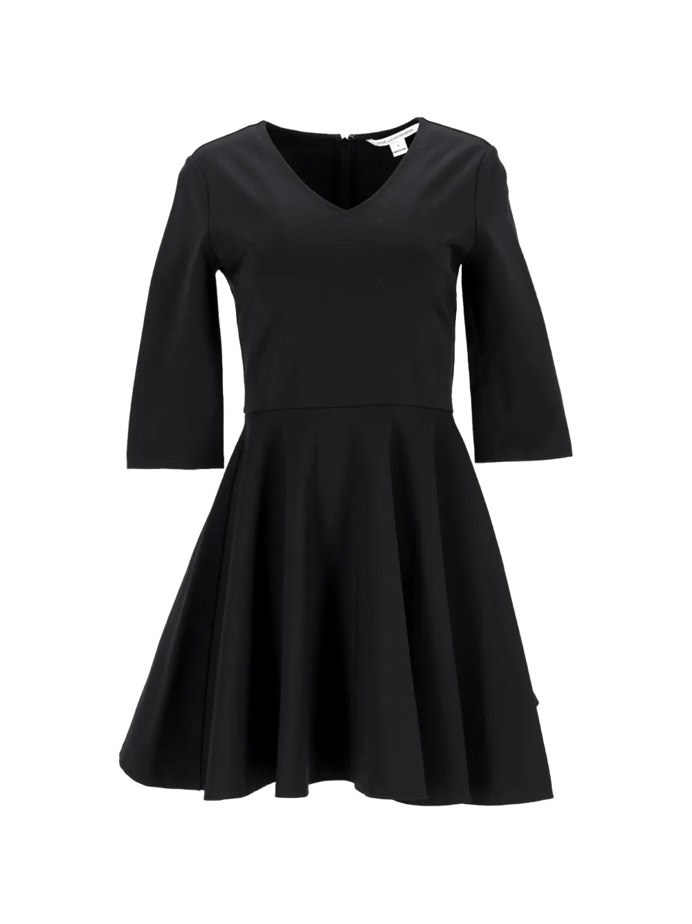 Diane Von Furstenberg Vintage Abito corto con scollo a V - Nero