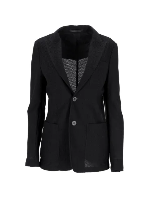 Giorgio Armani Pre-Owned mesh back peak lapels blazer