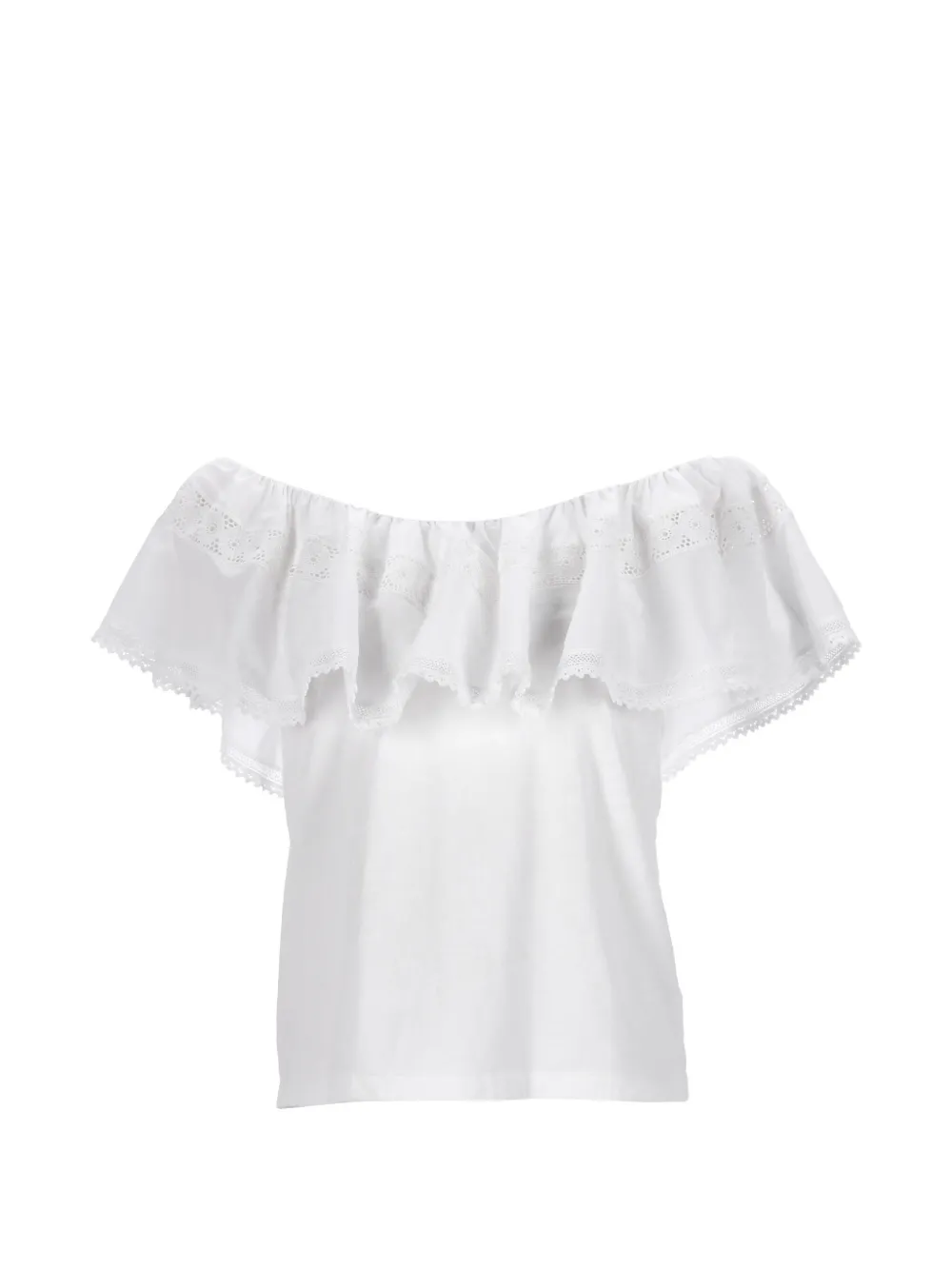 SANDRO off-the-shoulder cotton blouse - Bianco