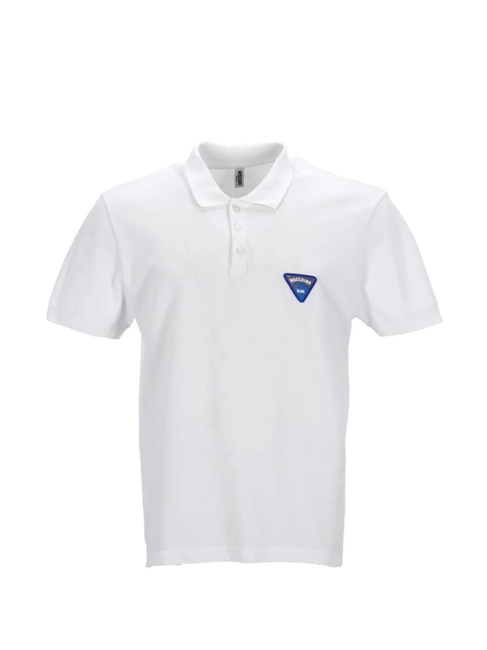 Moschino Pre-Owned logo-patch polo shirt - Bianco