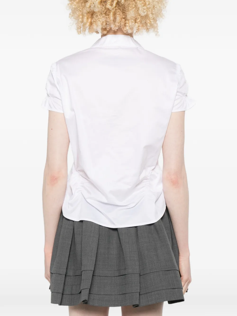 Low Classic Button-down gesmockte blouse Wit