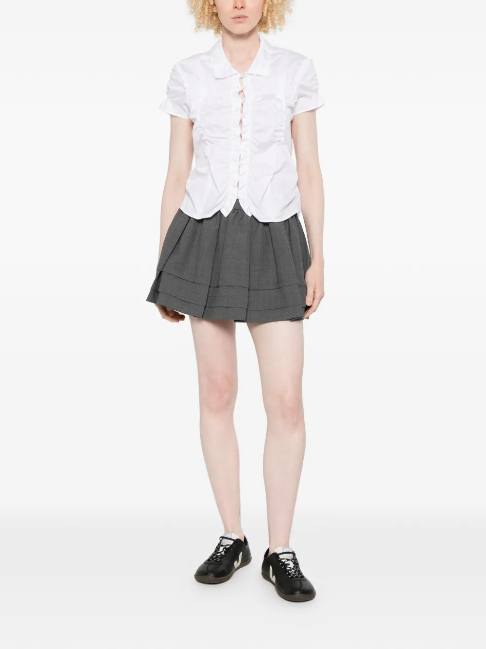  Low Classic Button-down Gathered Shirt - White 