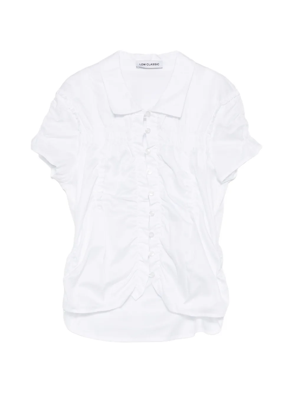Low Classic button-down gathered shirt - Bianco