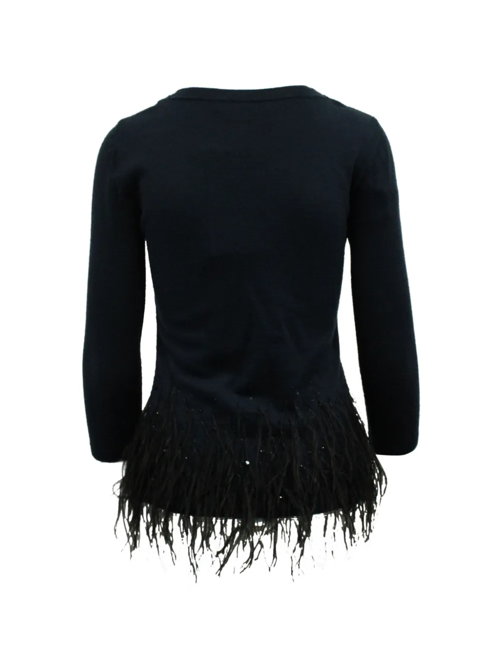 Feather-Detail Crew-Neck Sweater