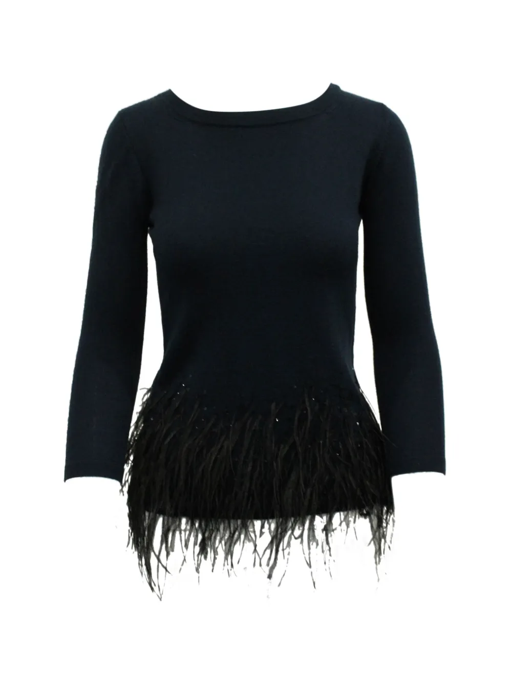 Feather-Detail Crew-Neck Sweater