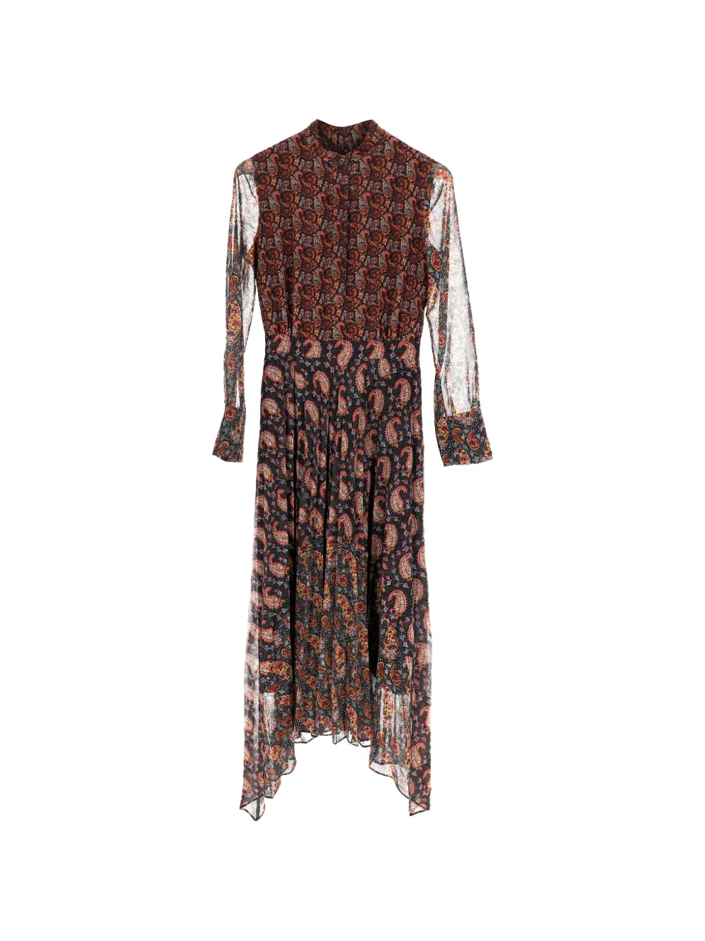 Altuzarra paisley-print plissé midi ress - Black