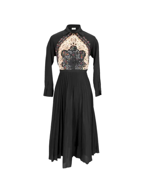 SANDRO Stenia pleated printed midi dress