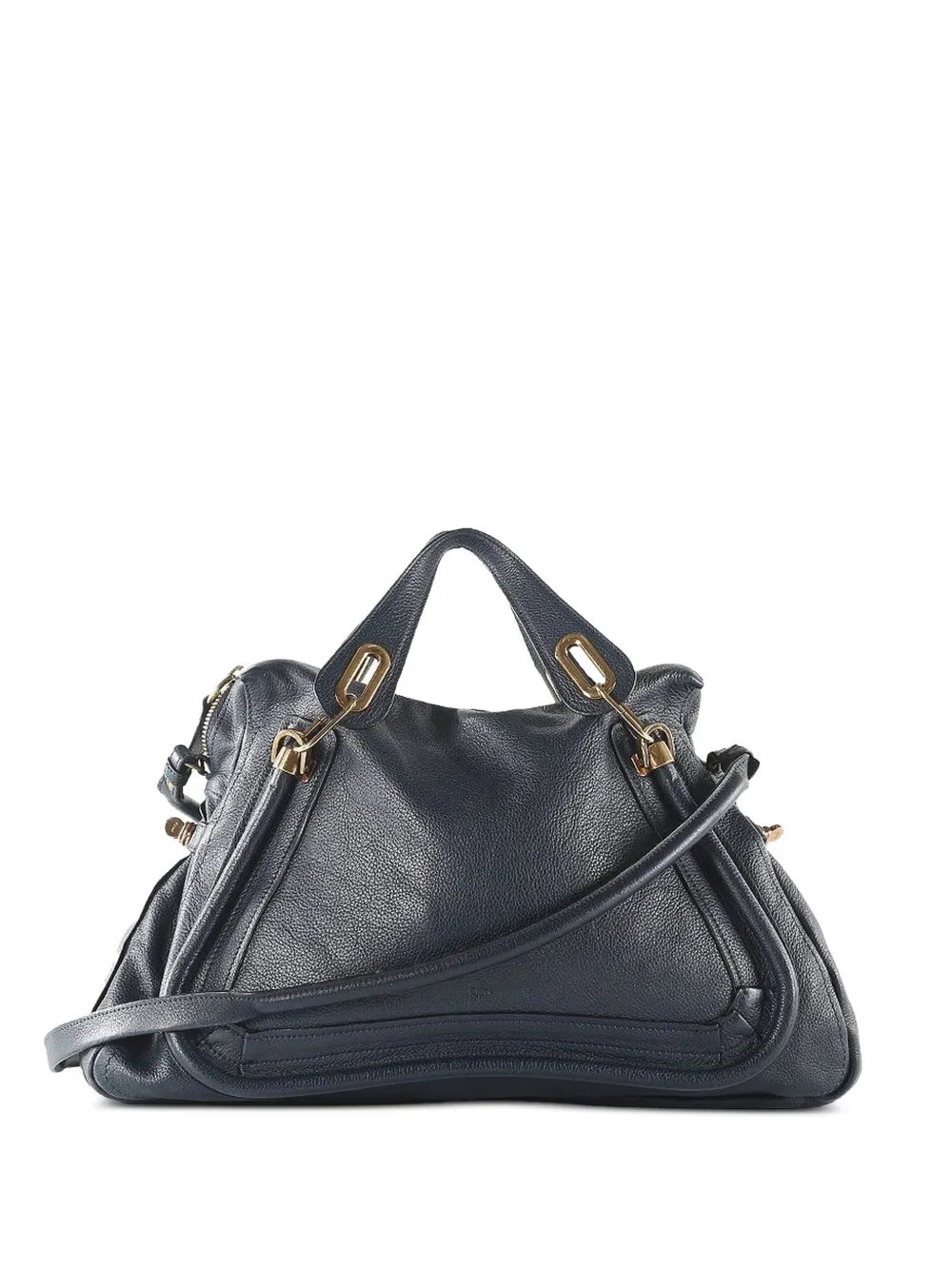 Chloé Pre-Owned Paraty leather trim shoulder bag - Blu