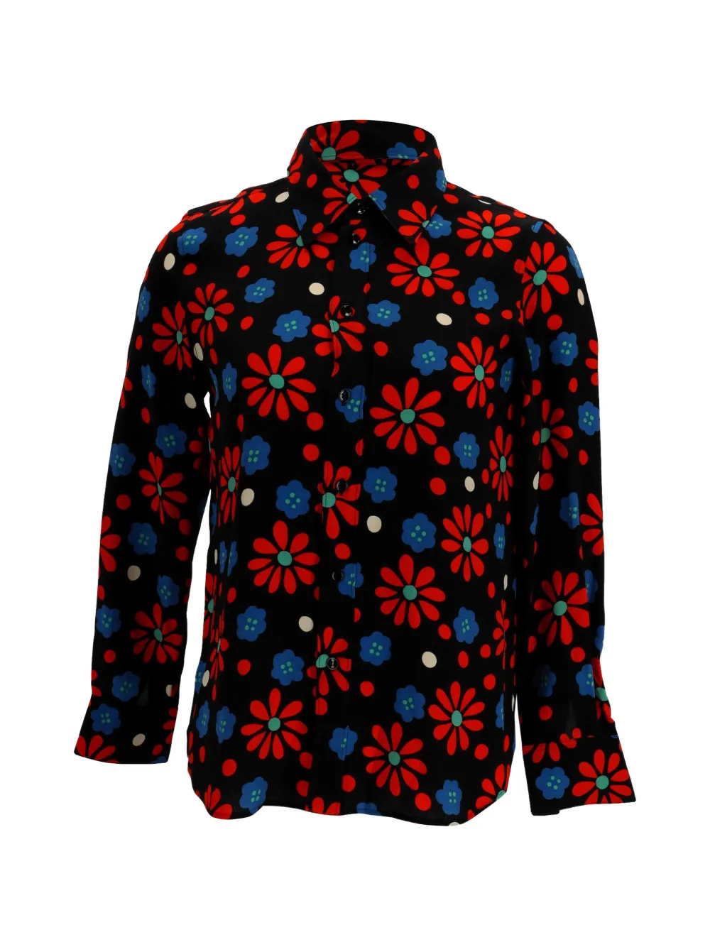 Saint Laurent Pre-Owned 2020s floral-print button-down shirt - Nero