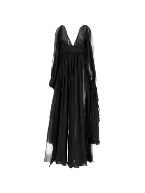 Saint Laurent Pre-Owned deep-neck maxi gown