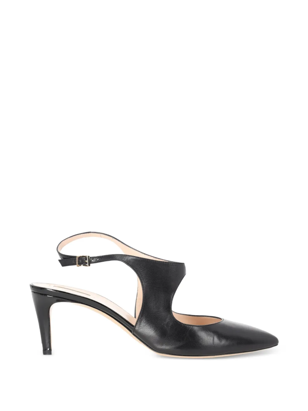 Giorgio Armani Pre-Owned cut-out leather slingback pumps - Nero