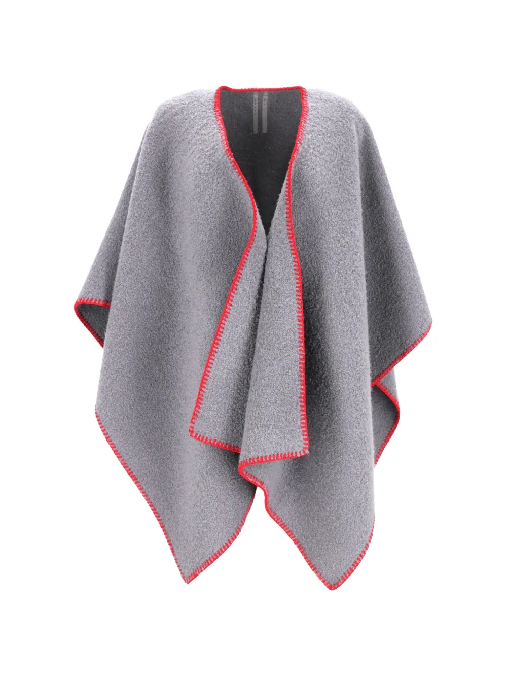 Rick Owens Vintage whipstitch V-neck poncho - Grey