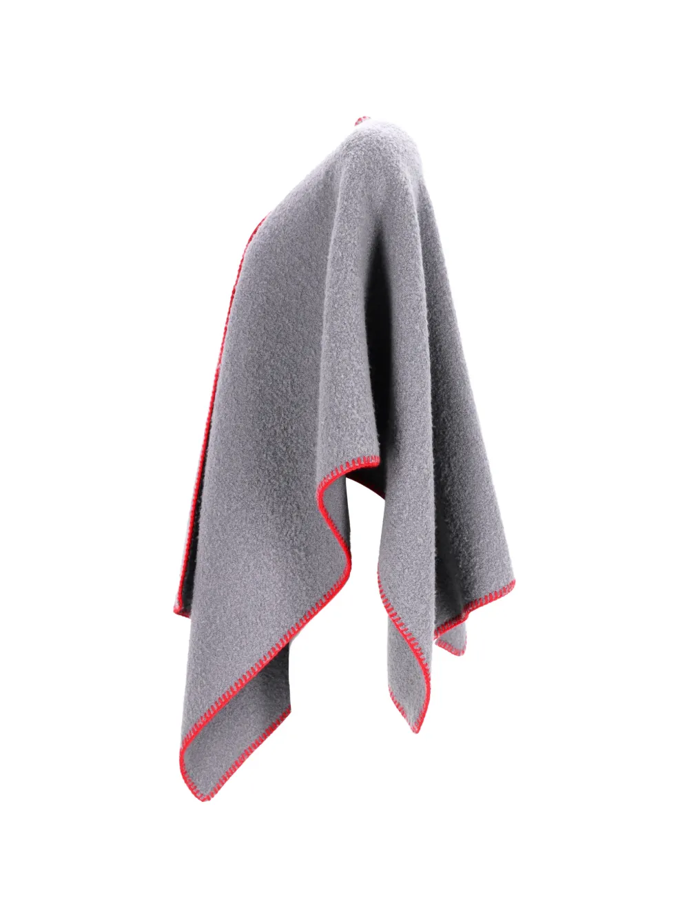 whipstitch V-neck poncho