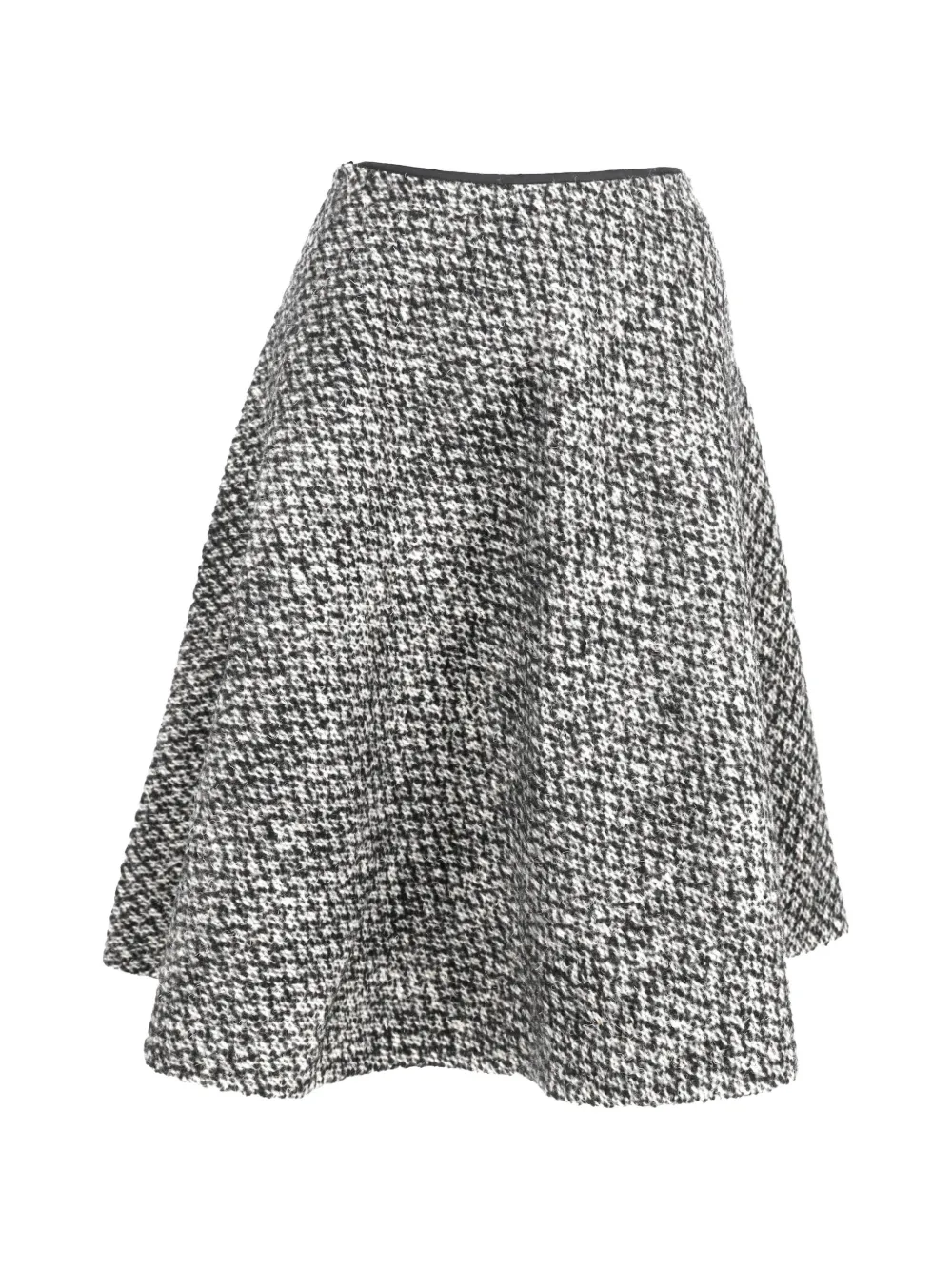 Prada Pre-Owned tweed knee-length wool skirt - Nero