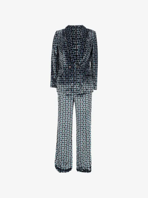 Diane Von Furstenberg Vintage Chiana double-breasted printed blazer and pants set