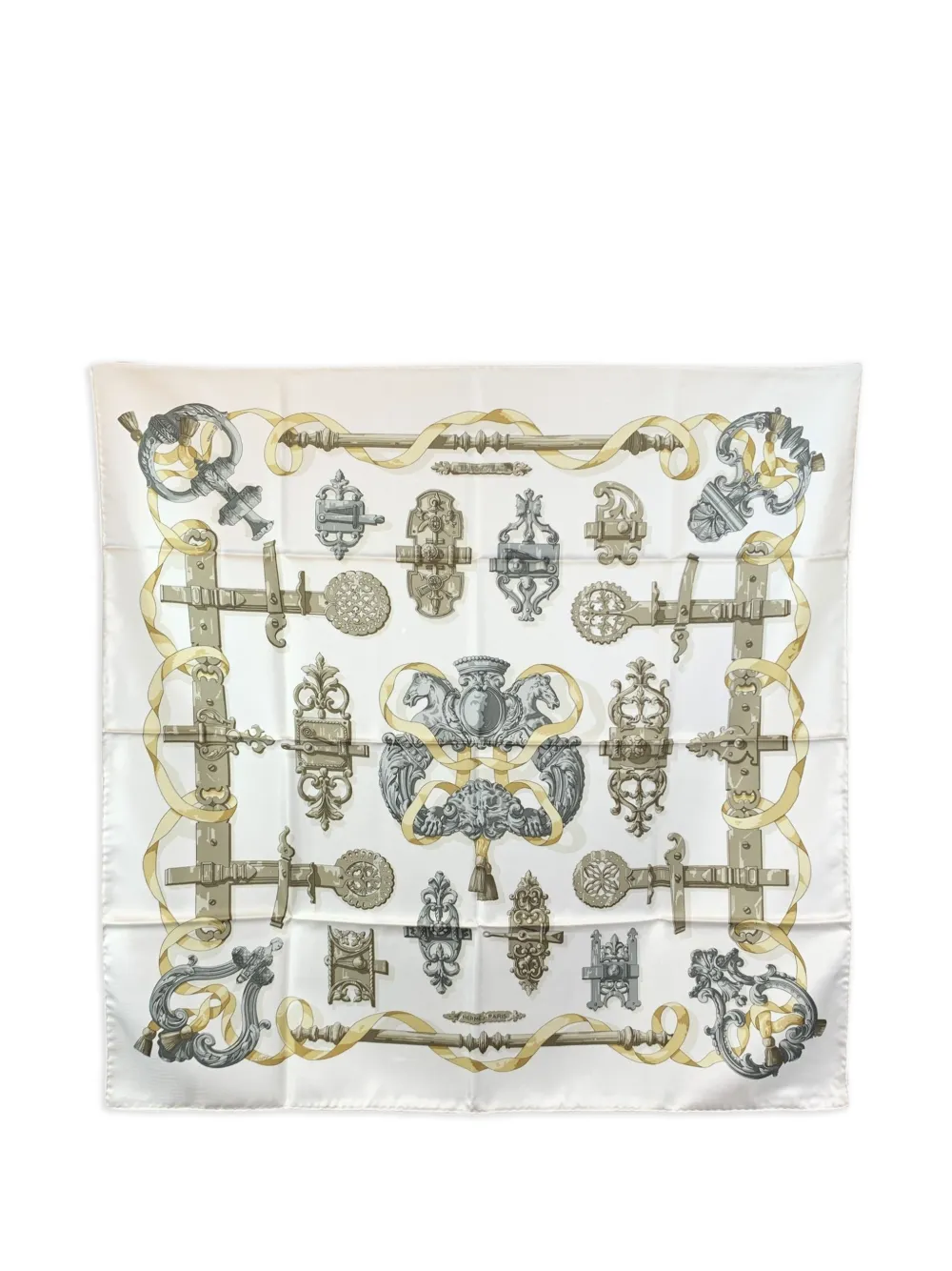 Hermès Pre-Owned Ferronnerie silk scarf - Bianco
