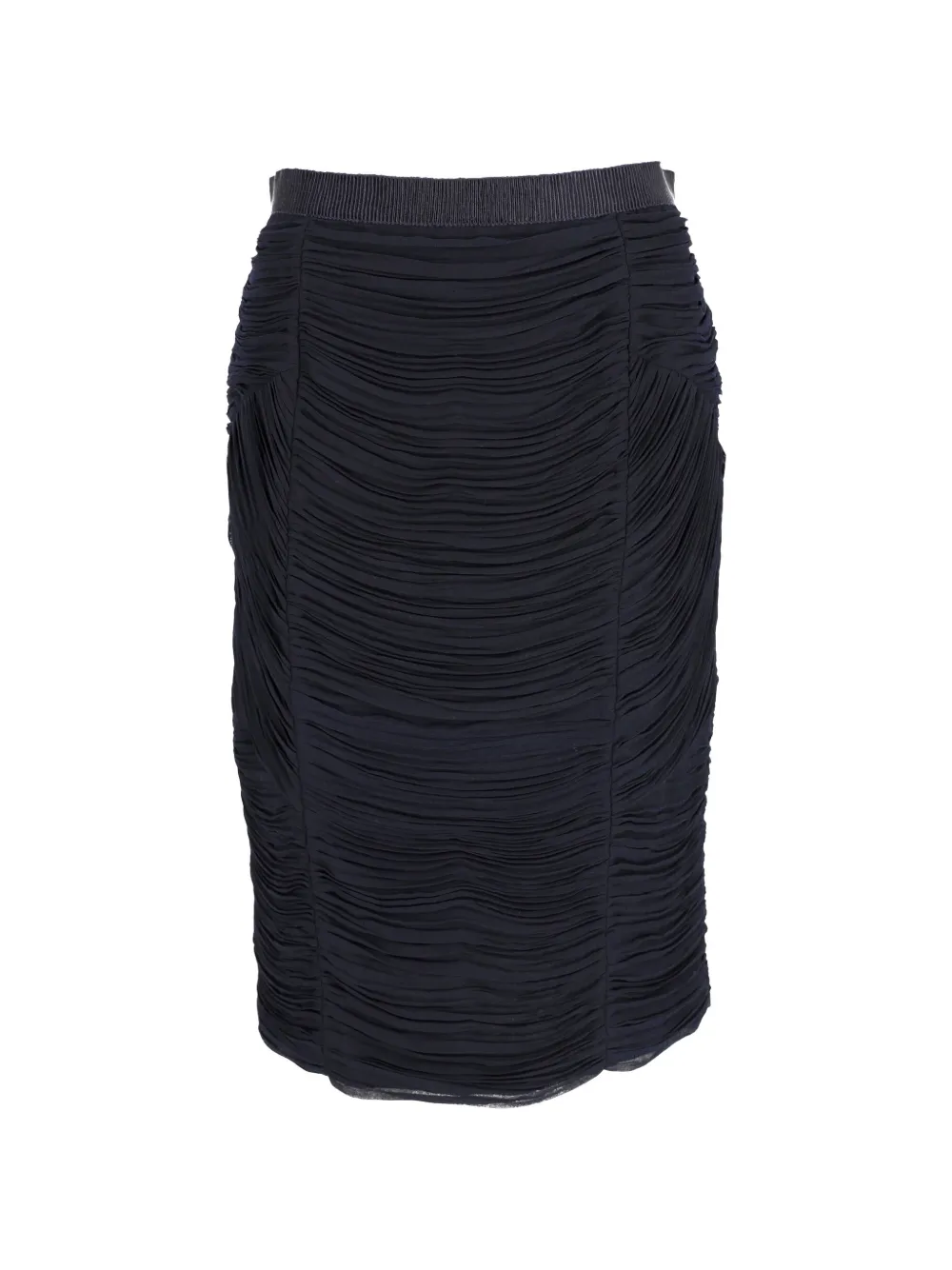 Burberry Pre-Owned ruched pencil skirt - Blu