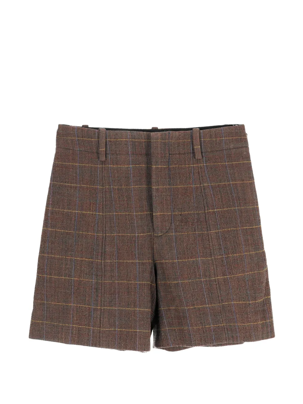 Chloé Pre-Owned plaid-pattern shorts - Marrone