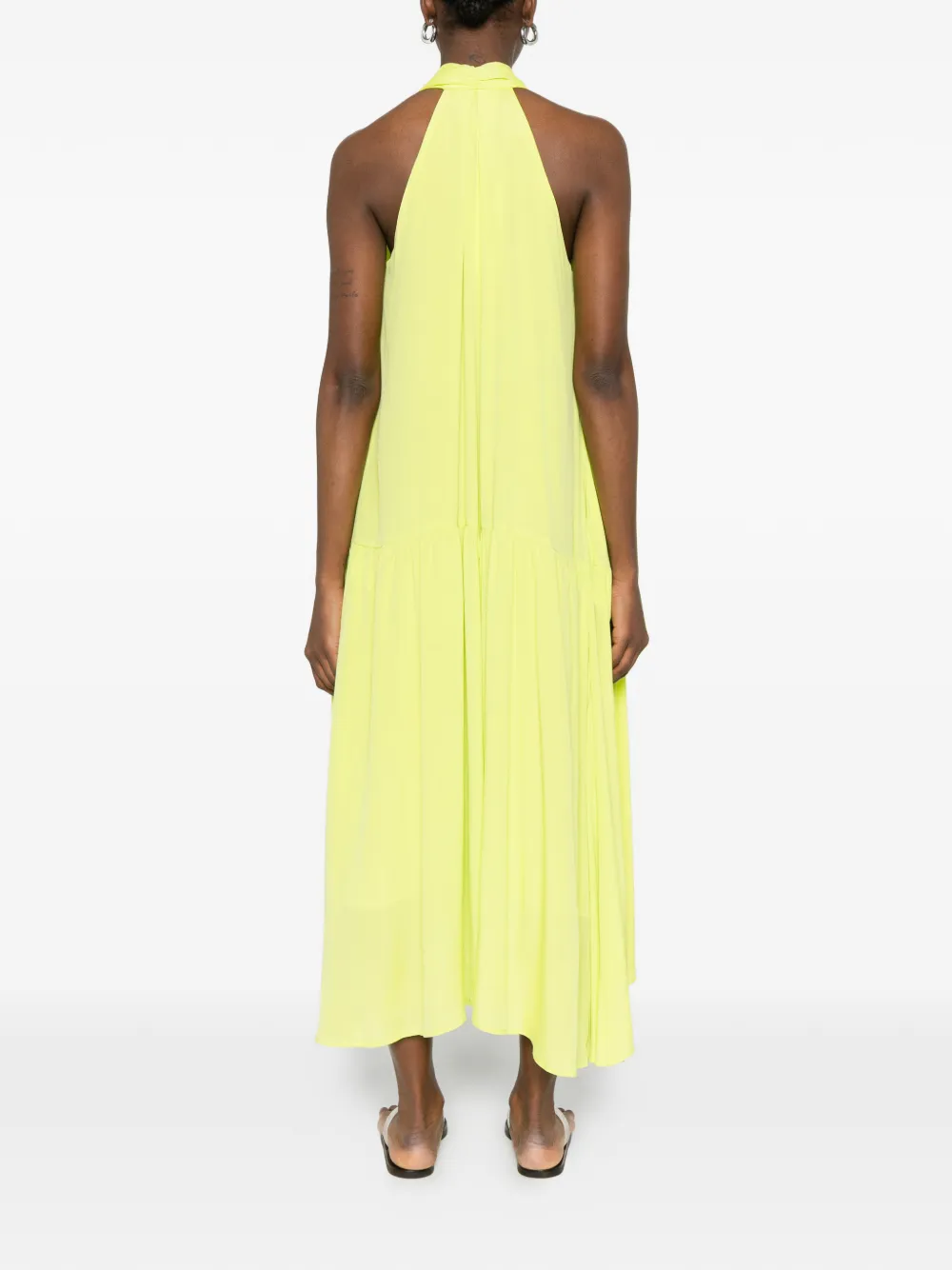 Tie-Detail Halterneck Dress