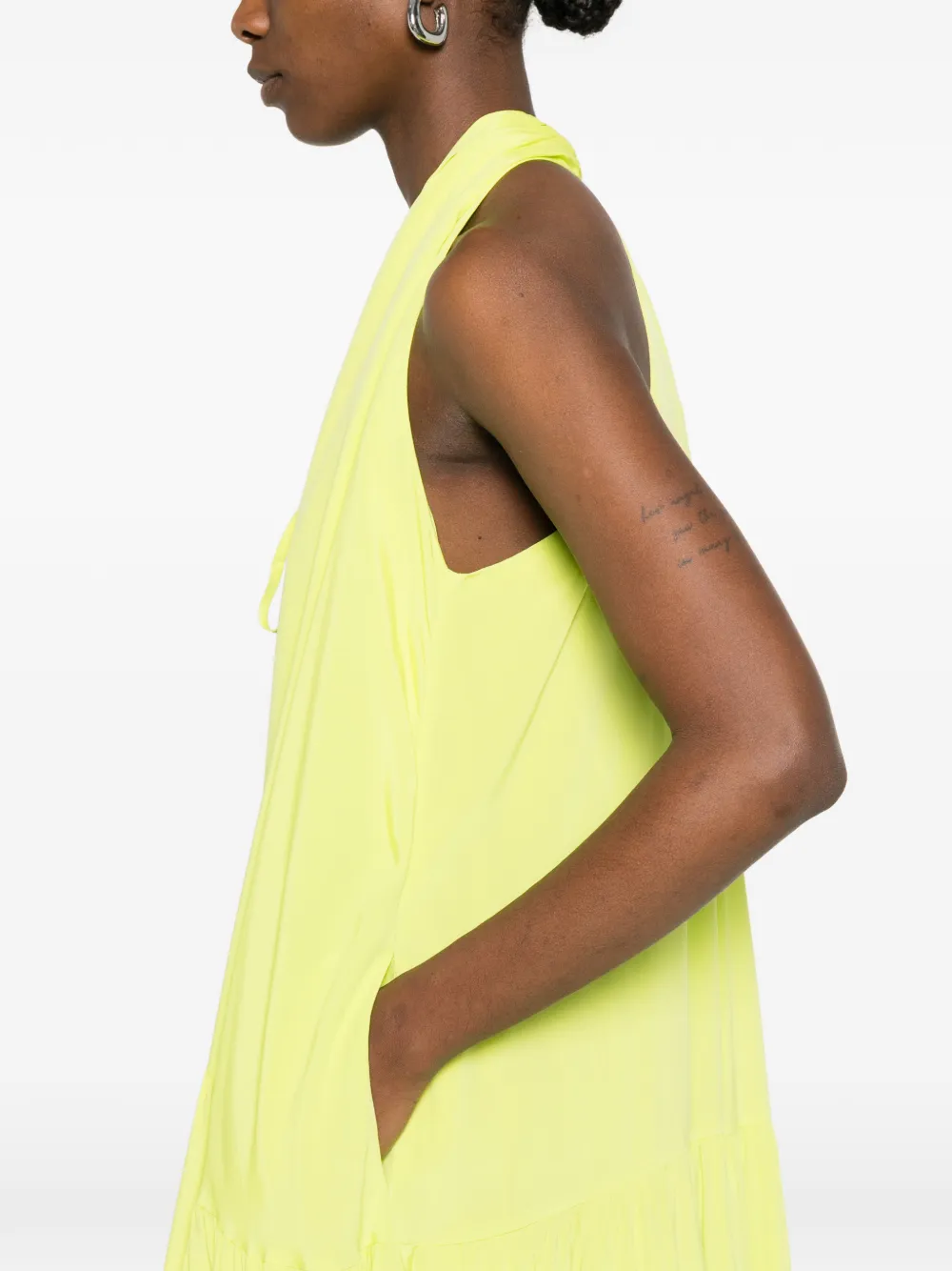 Tie-Detail Halterneck Dress