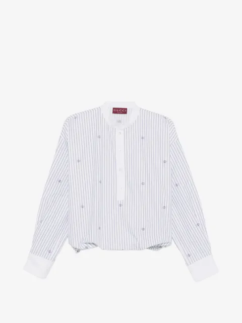 Gucci blusa con rayas bordadas