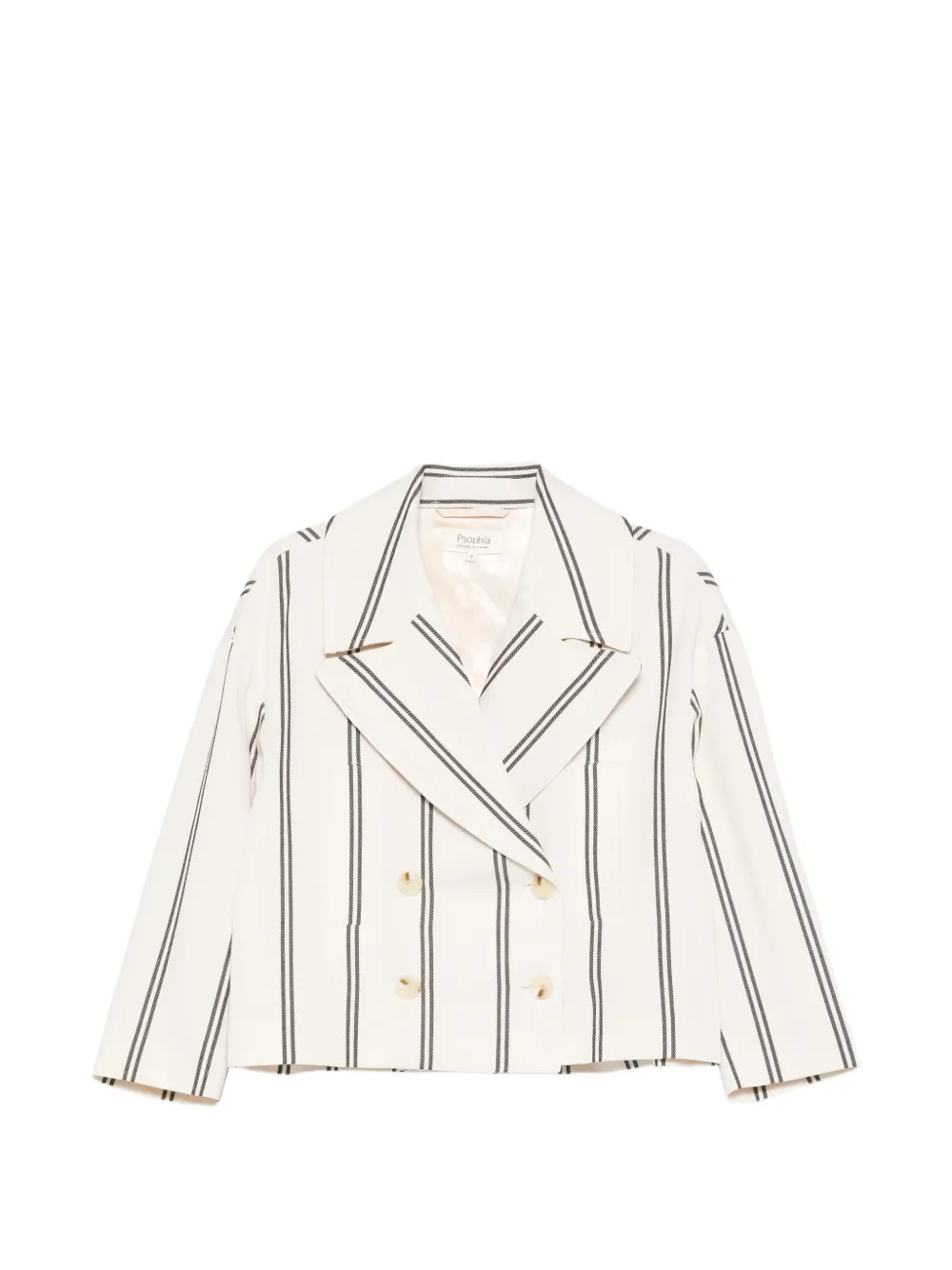 PSOPHIA stripe-pattern double-breasted jacket - Toni neutri