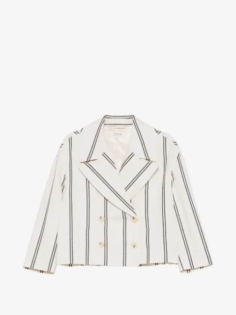 PSOPHIA stripe-pattern double-breasted jacket