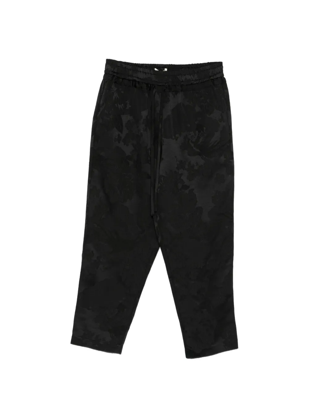 PSOPHIA Pantaloni a fiori con coulisse - Nero