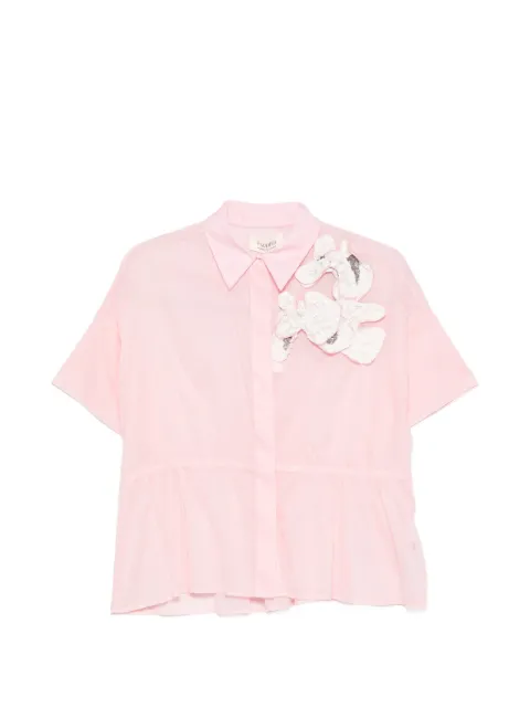 PSOPHIA floral-appliqué shirt set