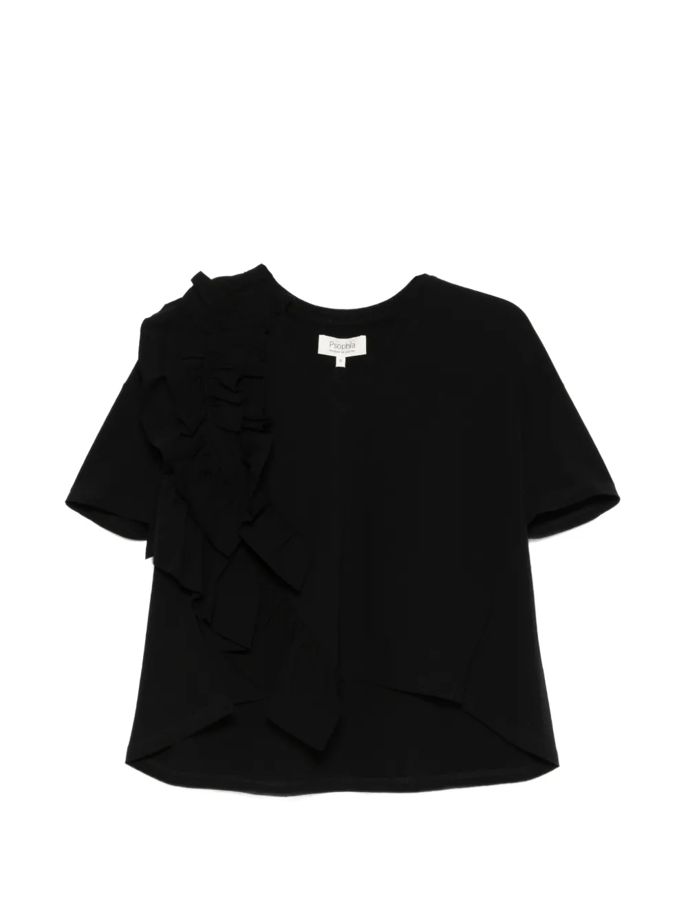 PSOPHIA ruffled T-shirt - Nero