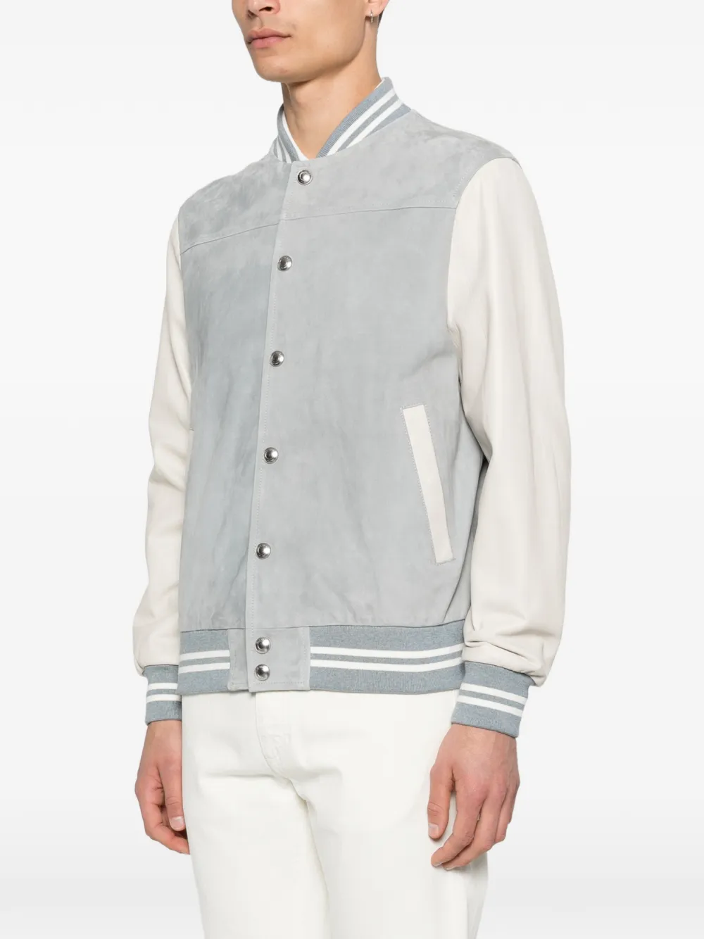  Eleventy Striped-trim Jacket - Blue 