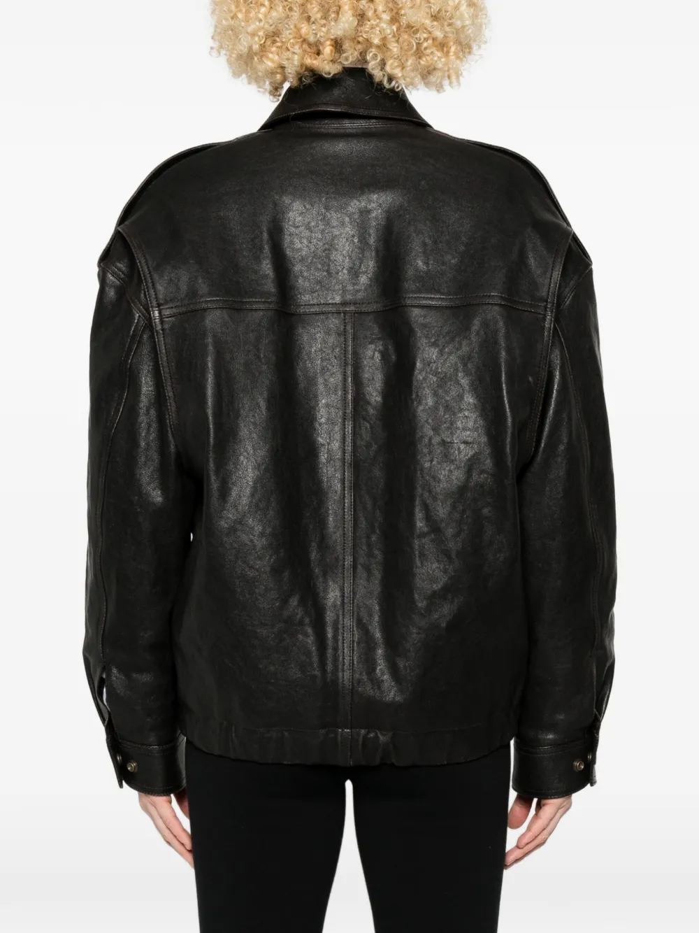 Saint Laurent Leren jack Zwart