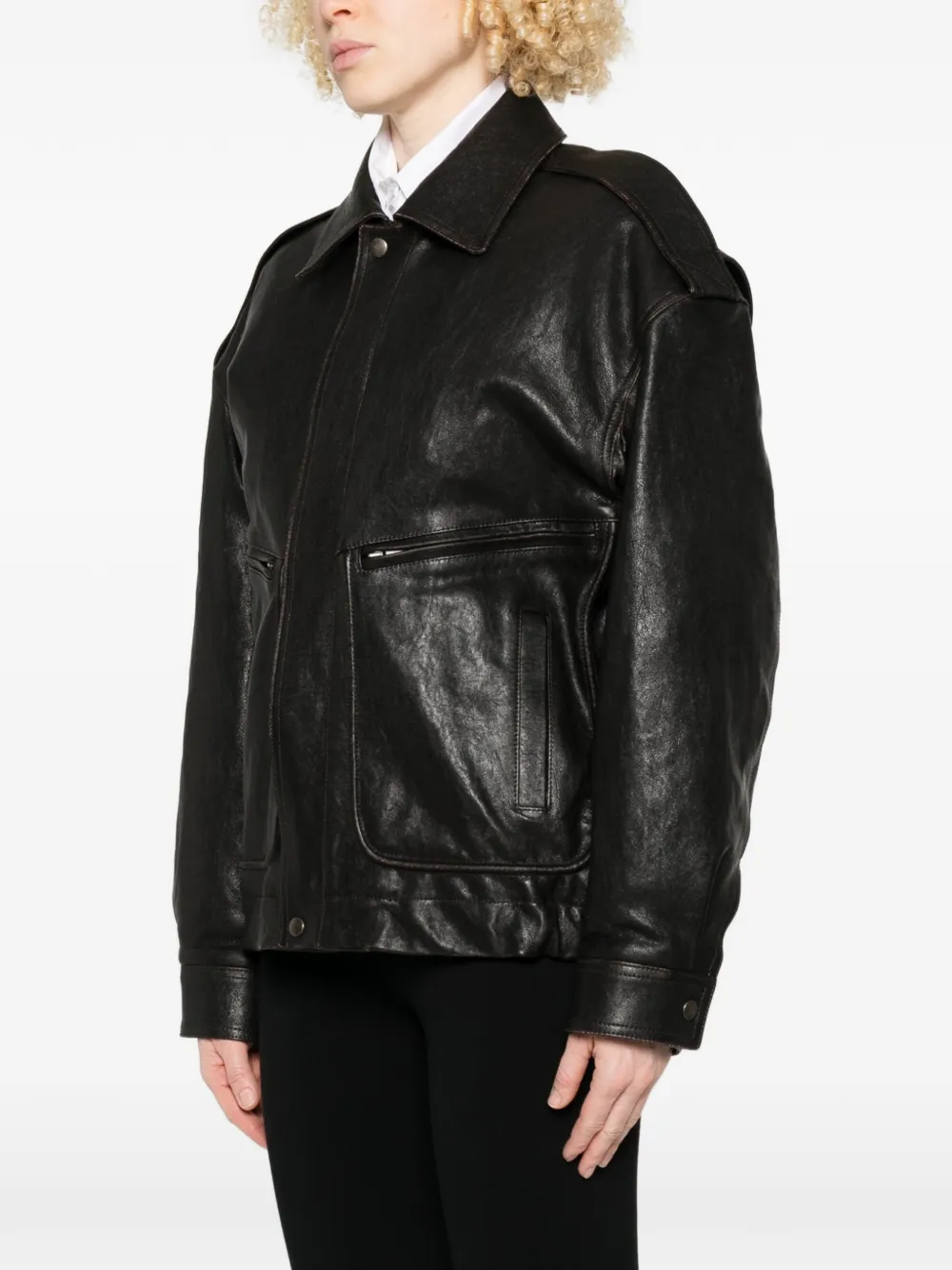 Saint Laurent Leather Jacket - Black 